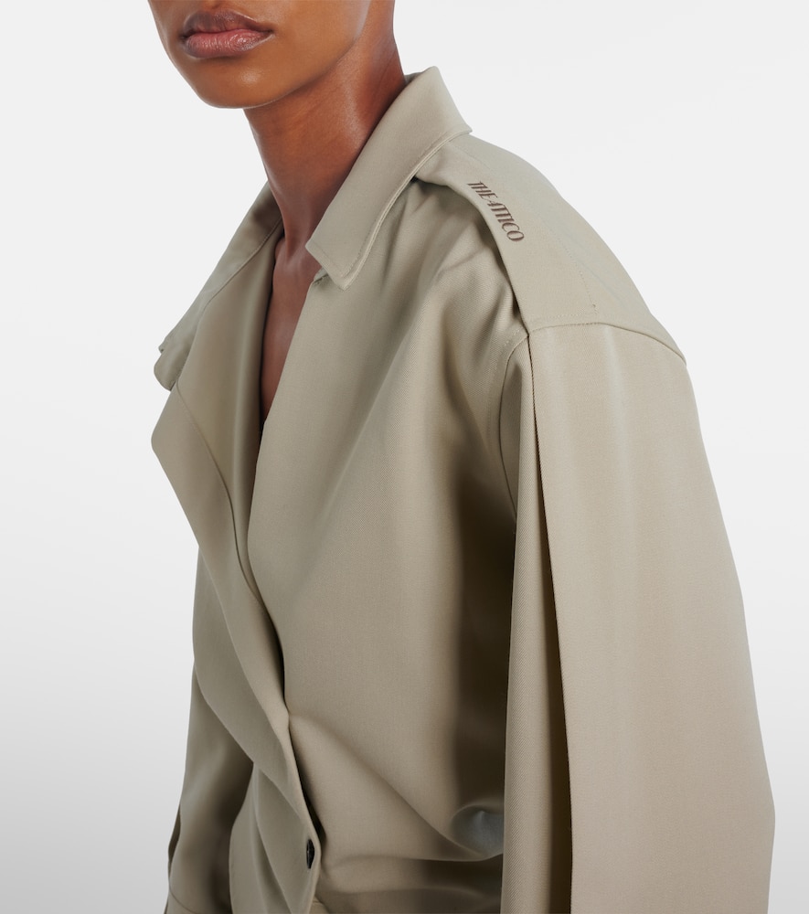Draped wool shirt