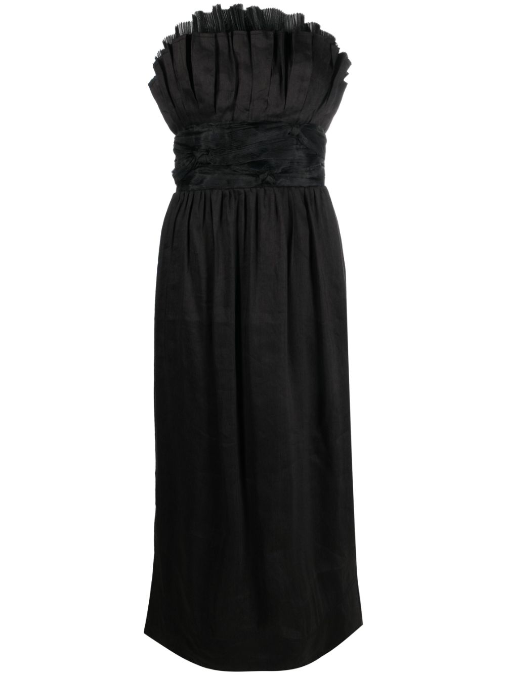 Whisper knotted waist midi dress - Black