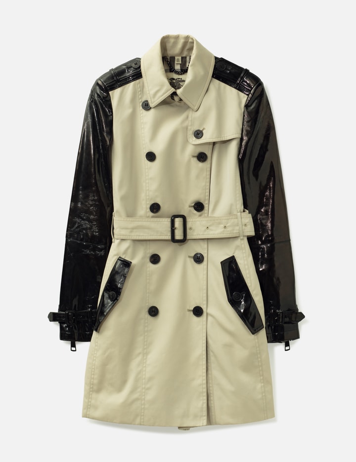 Patent Leather Sleeve Trench Coat