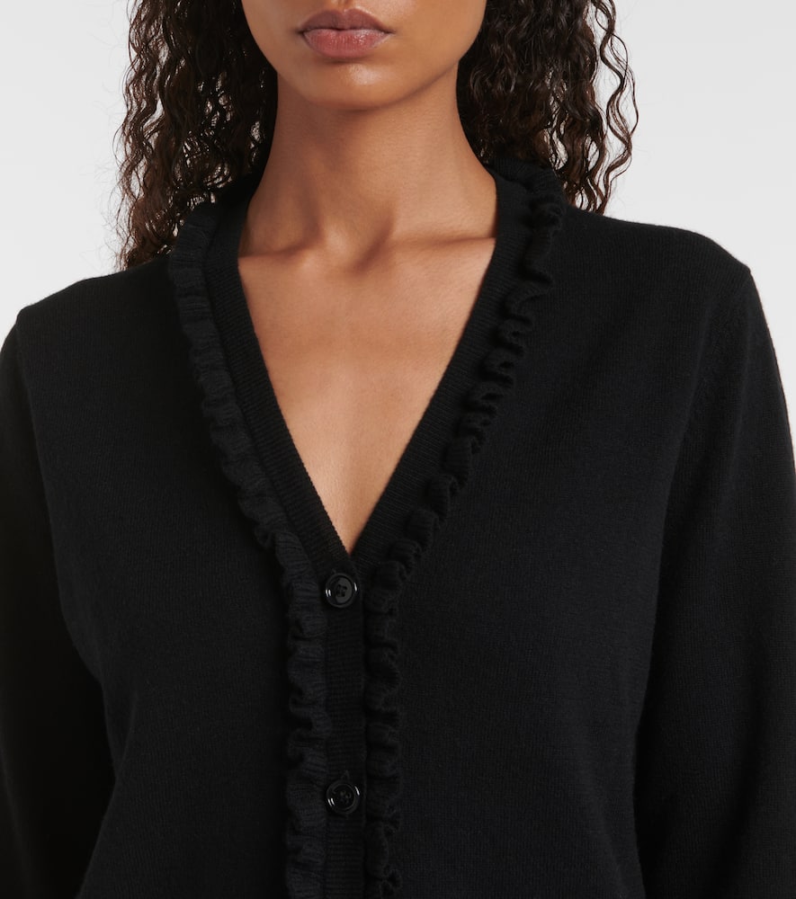 Ruffled wool and cashmere cardigan