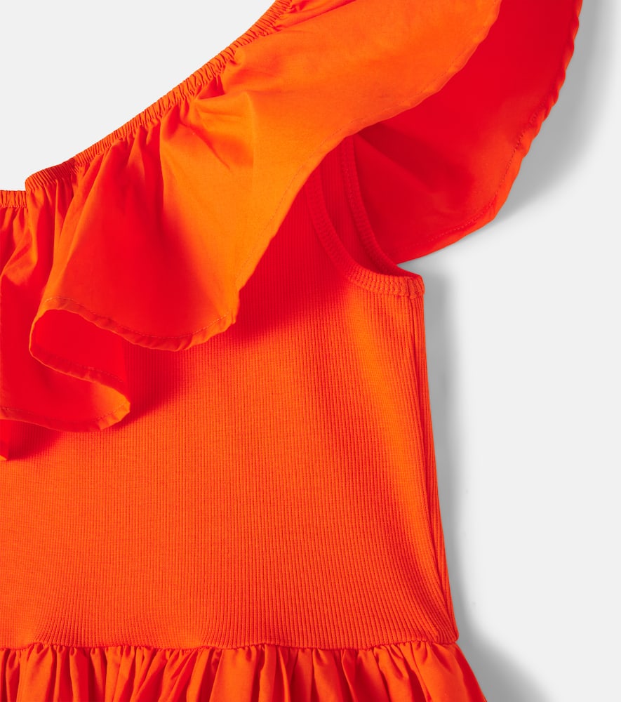 Chloey one-shoulder cotton-blend dress