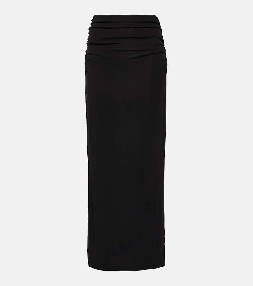 Hilton ruched jersey midi skirt
