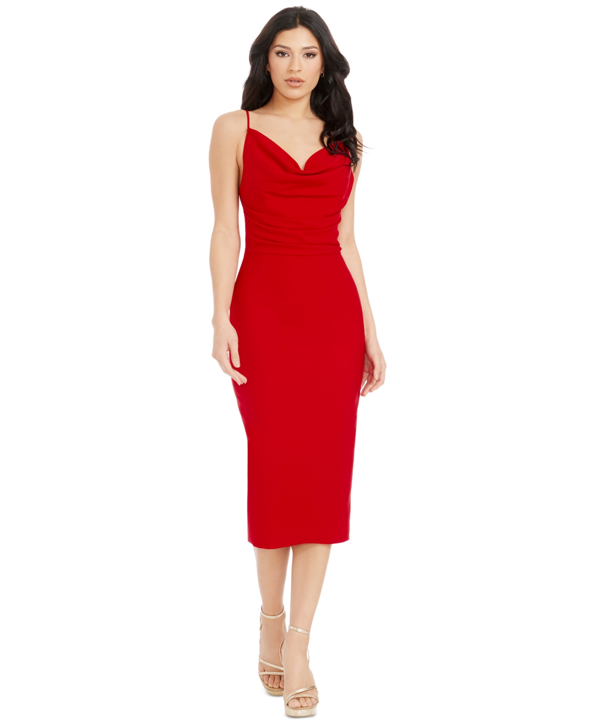 Women's Nikki Cowlneck Low-Back Dress - Rouge