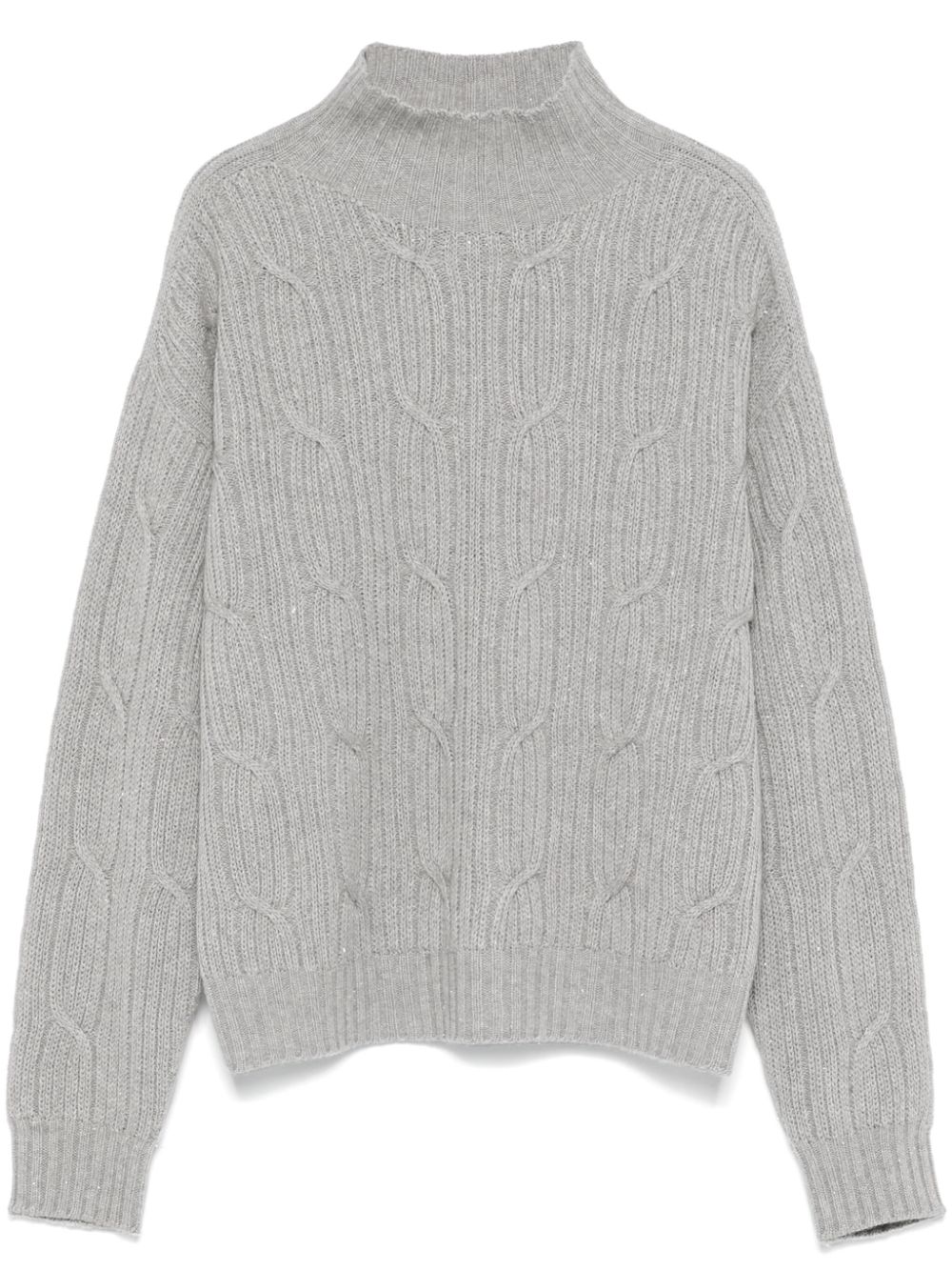 Cable-knit sweater - Grey