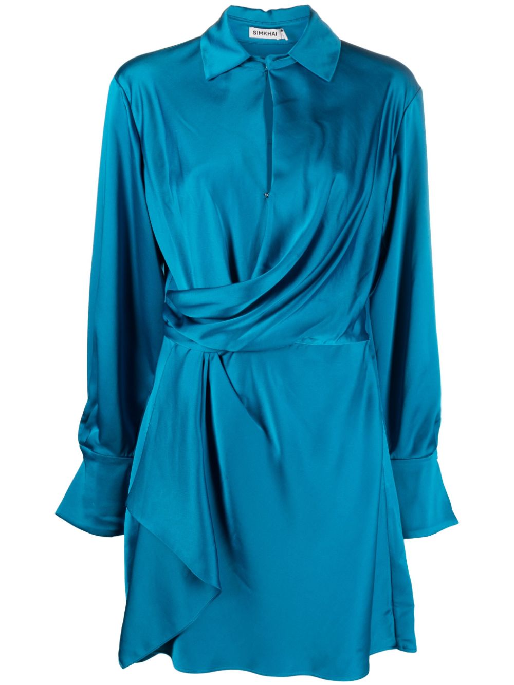 Talid draped satin minidress - Blue
