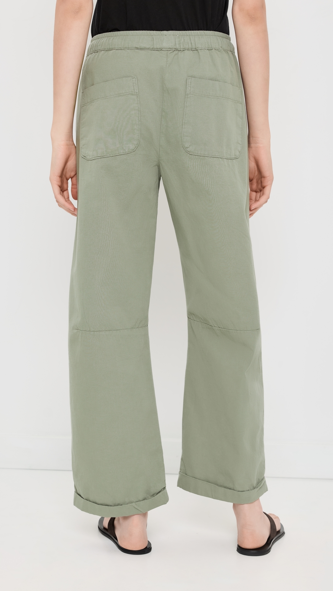 Mara Sateen Drawstring Pants Soft Sage