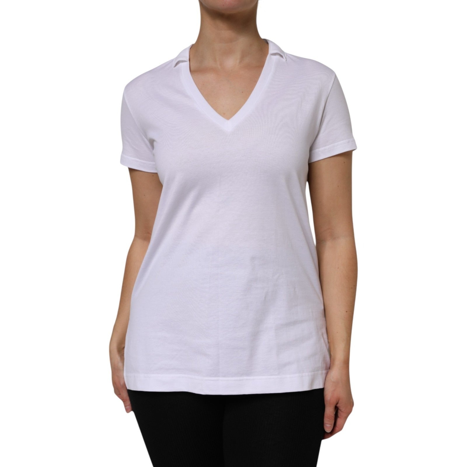 Cotton V-Neck T-shirt — White