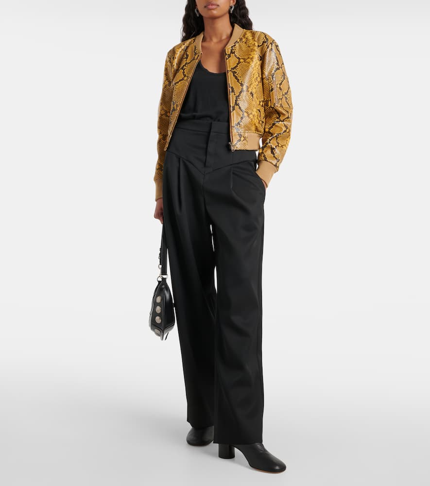 Cerem snake-effect leather bomber jacket