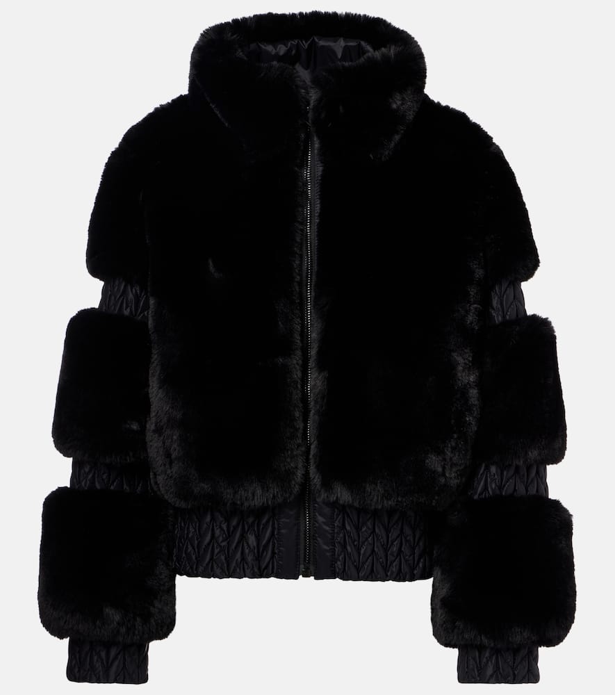 Furry faux fur ski jacket