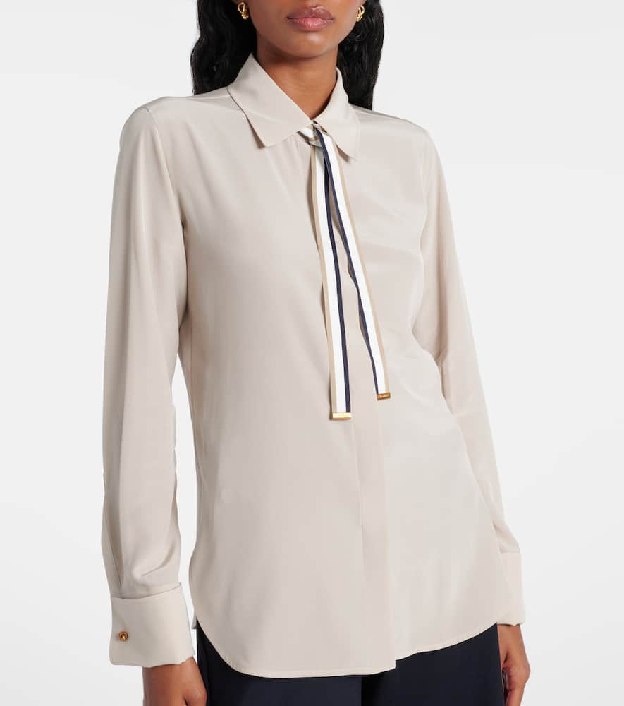 Apollo bow-detail silk crêpe blouse
