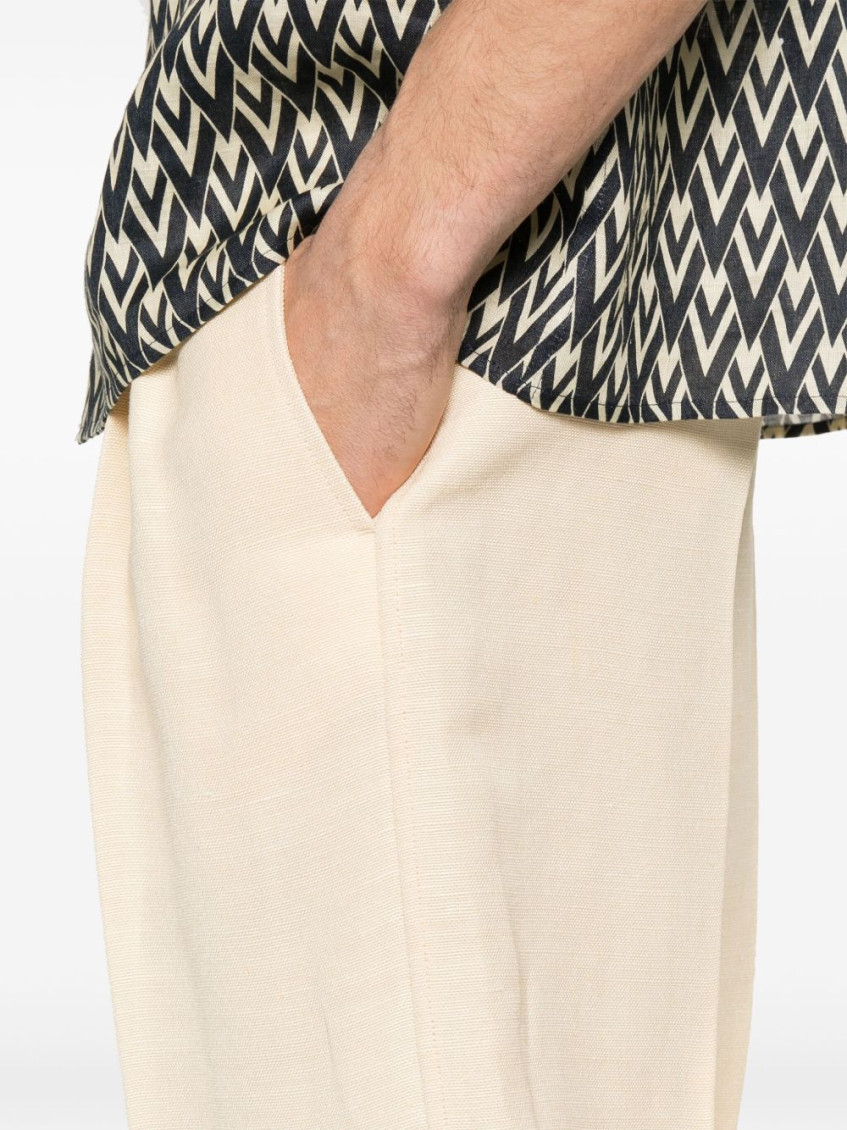 Cream Jute Bermuda Shorts