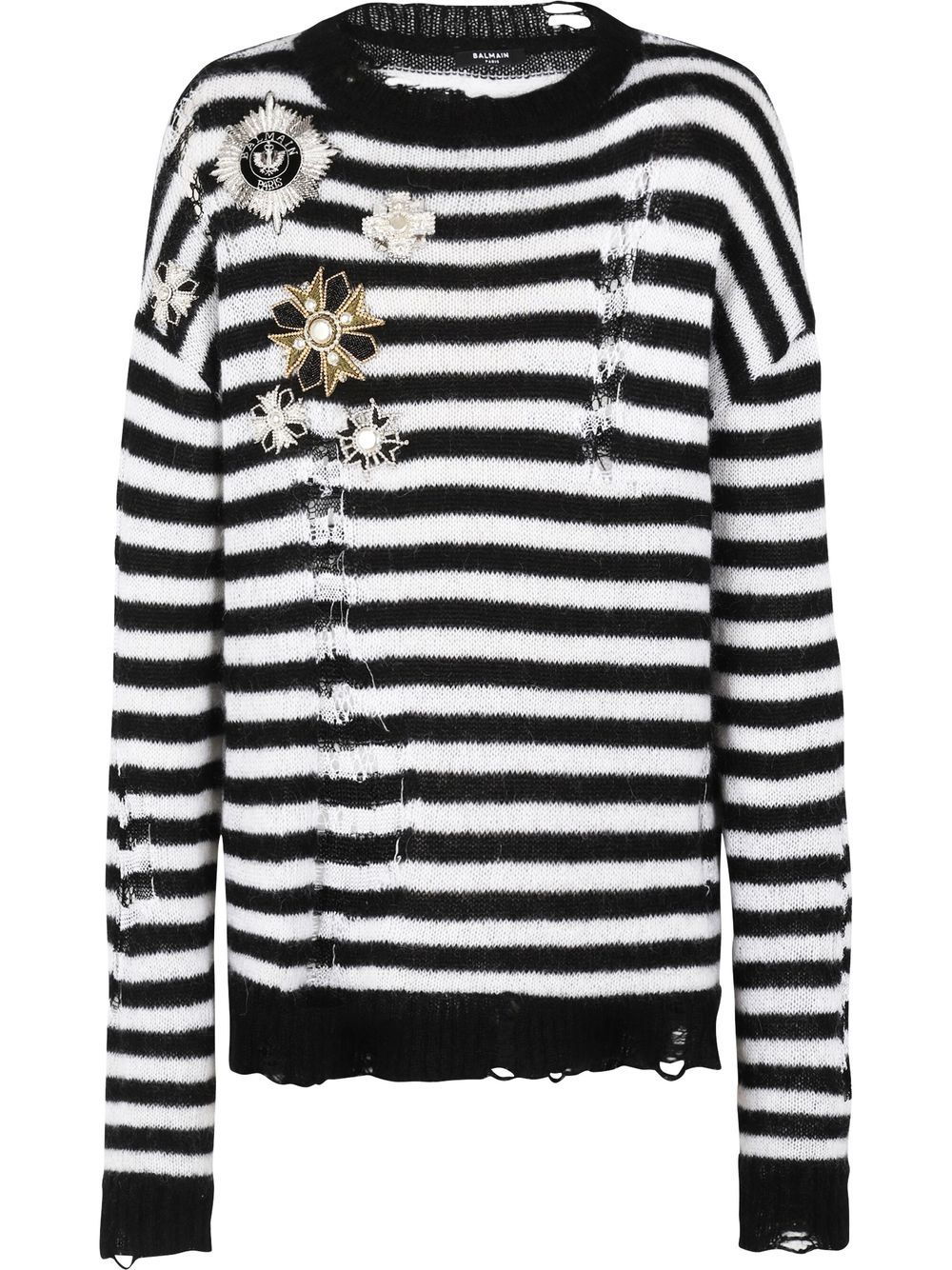 Appliqué distressed jumper - Black