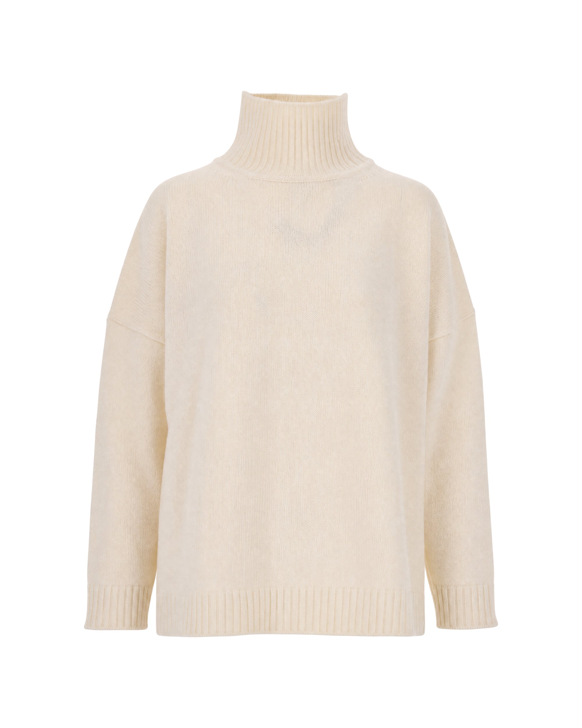 Virgin Wool High-Neck Sweater — Ivory