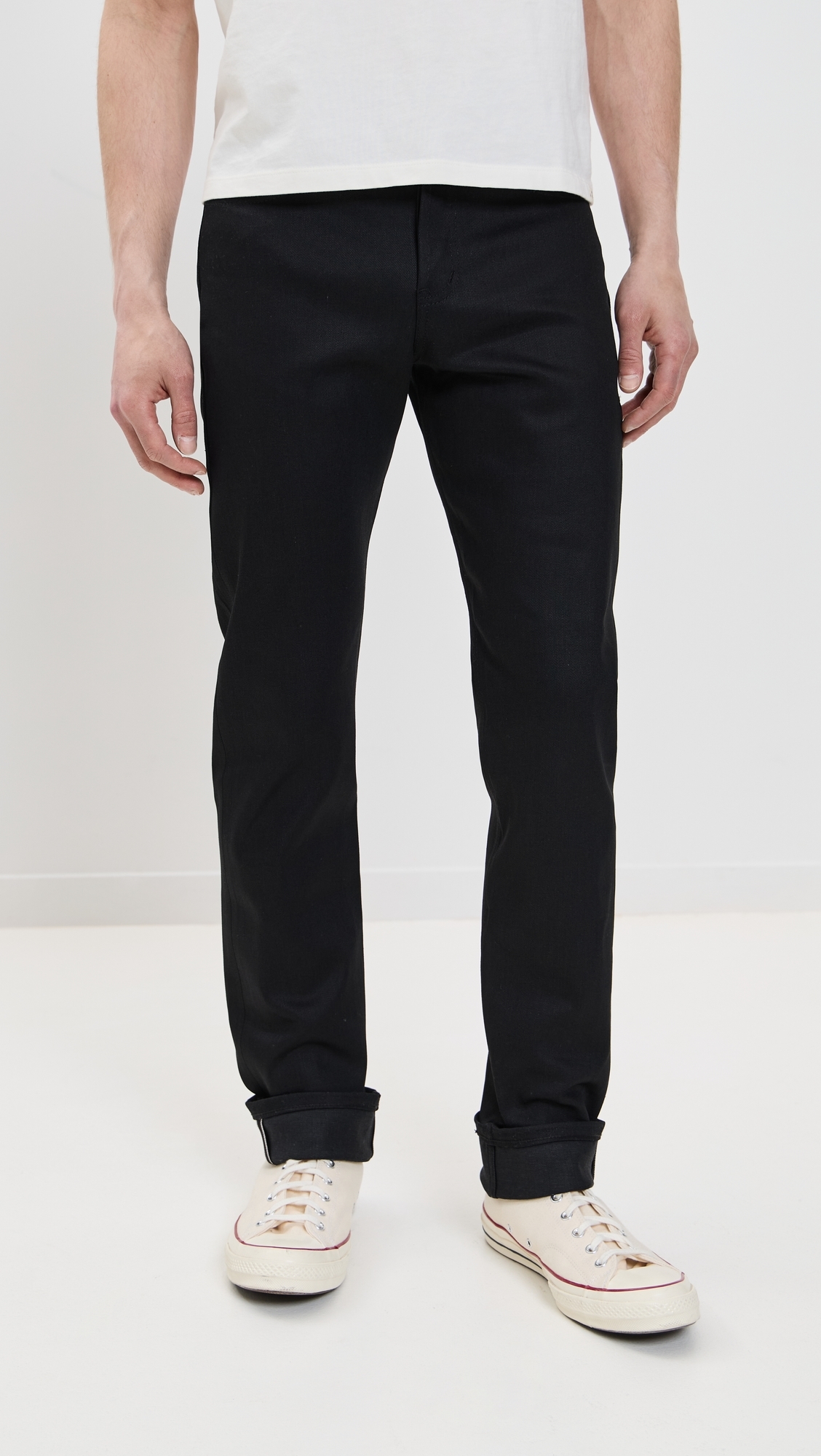 Naked & Famous Denim Weird Guy Black Cobra Stretch Selvedge Jeans Black