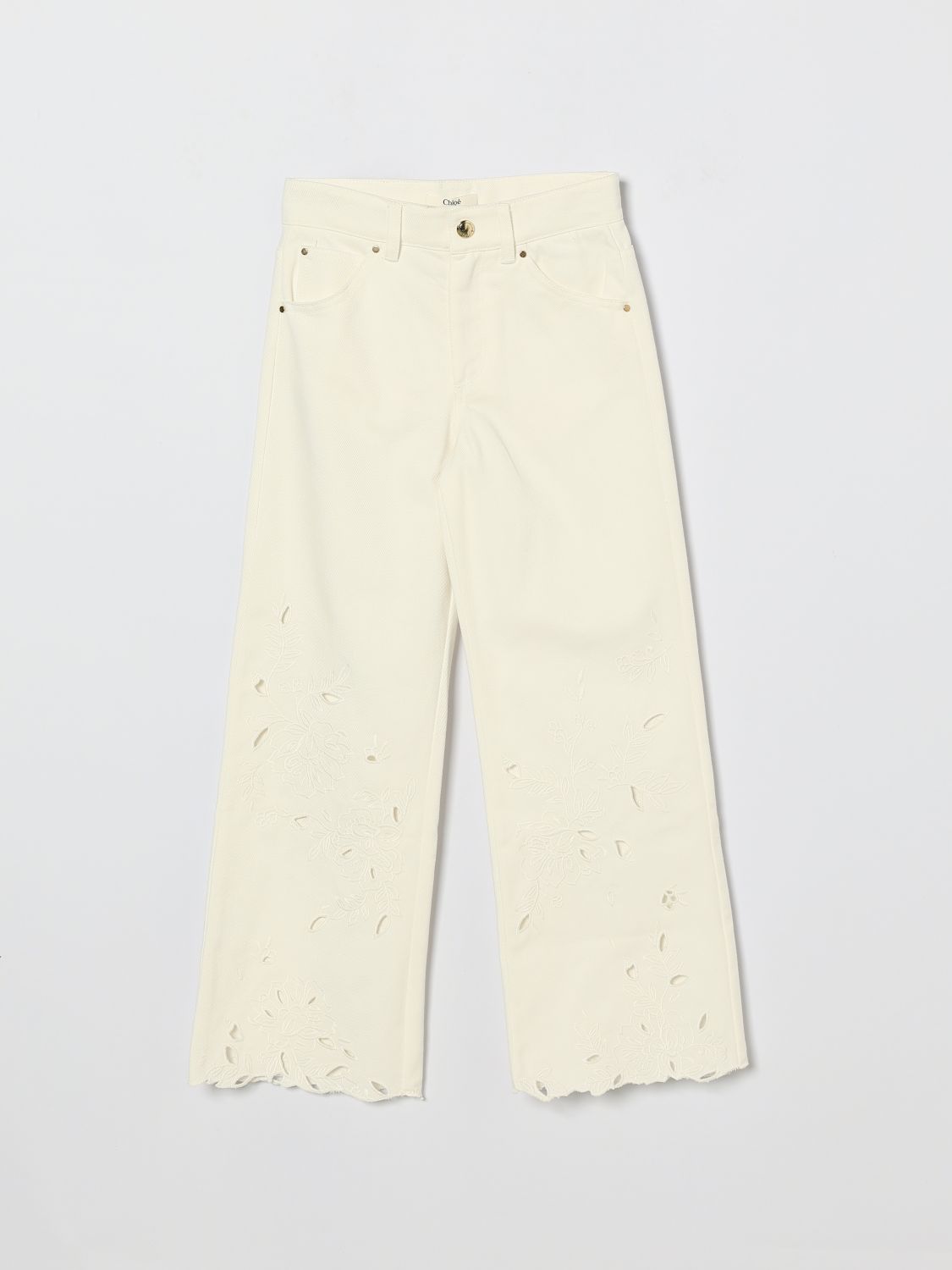 Pants CHLOÉ Kids color White