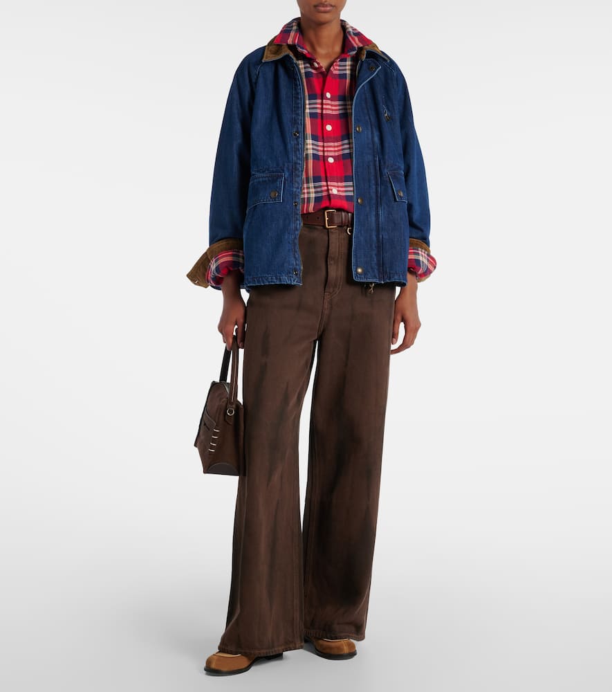 Corduroy-trimmed denim jacket