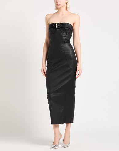 Woman Midi dress Black Size M Lambskin