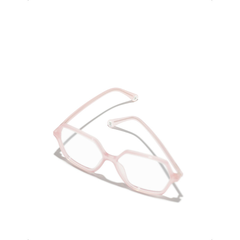 Mens Pink Square Eyeglasses