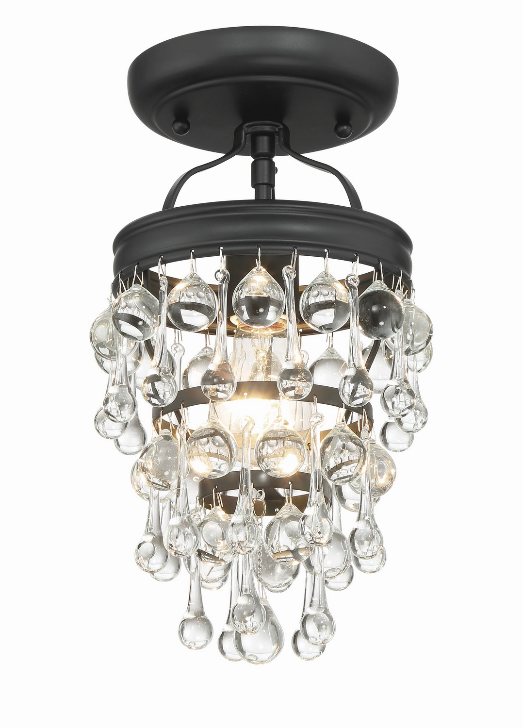 Calypso 1-Light Semi-Flush Mount in Matte Black