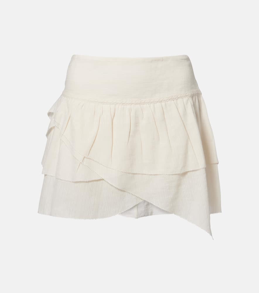 Dejha cotton and linen-blend miniskirt