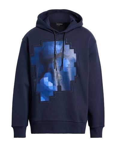 Man Sweatshirt Midnight blue Size M Cotton, Elastane