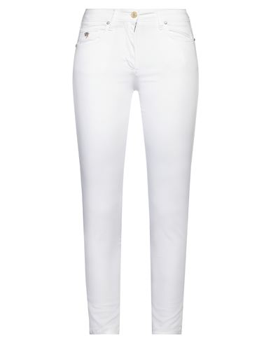 Woman Pants White Size 4 Cotton, Elastane