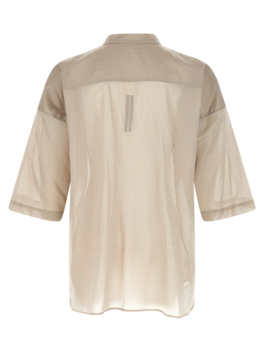 Rick Owens - jumbo faun short collar sheer shirt