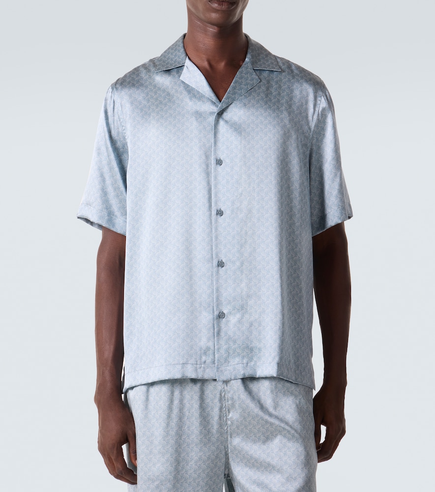 Roberto printed silk bowling shirt