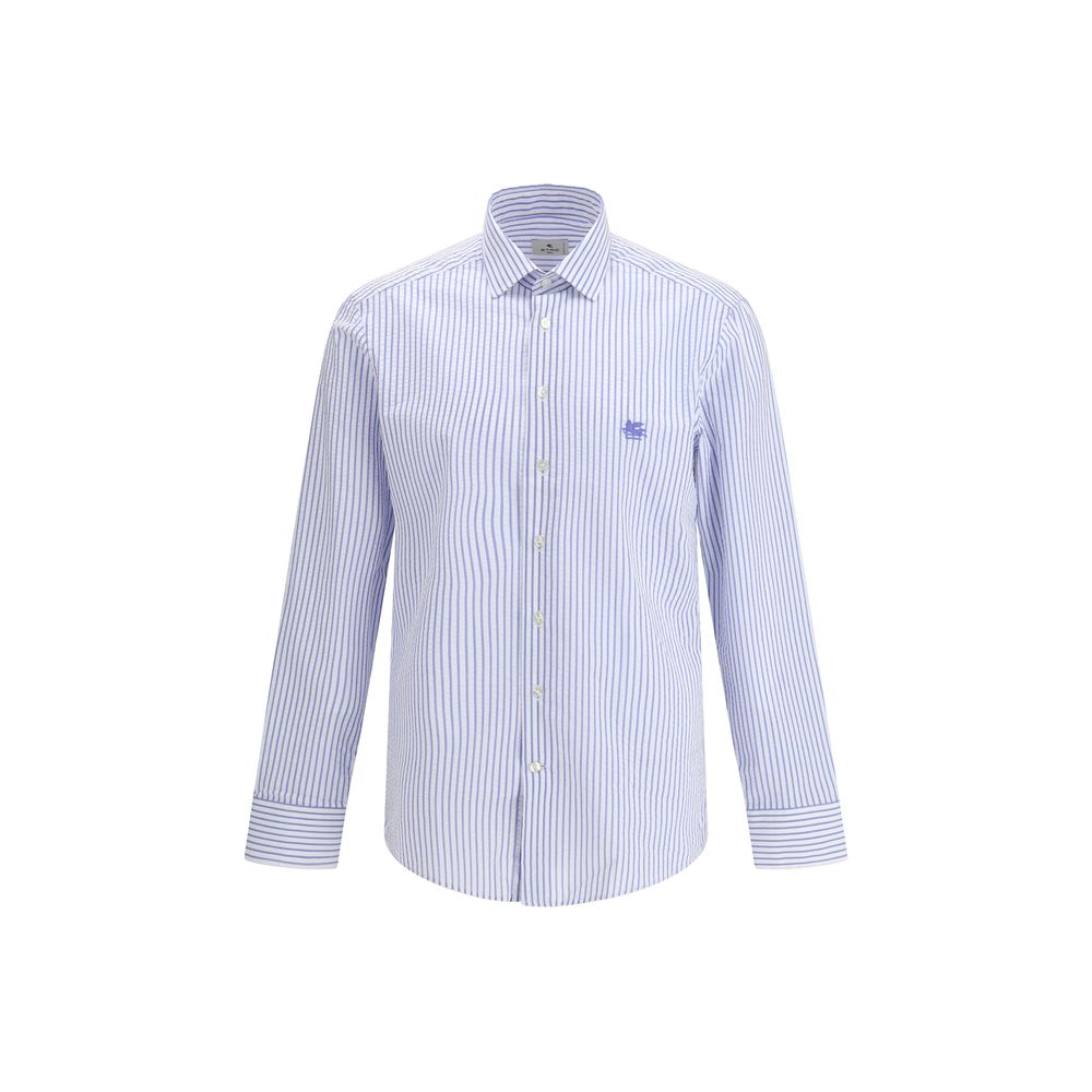 Striped Cotton Shirt — Blue
