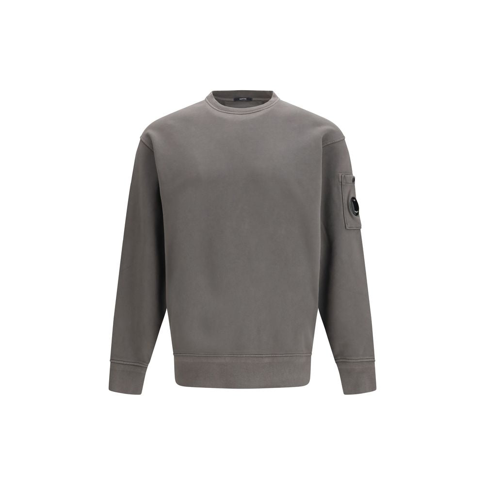 Diagonal Raised Fleece Crewneck Sweatshirt — Gray