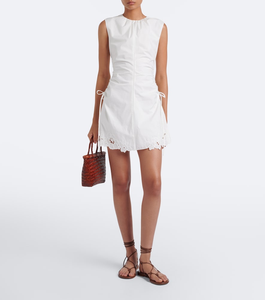 Klara ruched cotton minidress