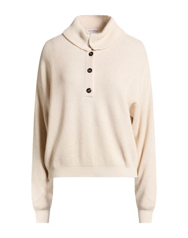 Woman Sweater Cream Size XXL Cotton, Viscose, Metallic Polyester