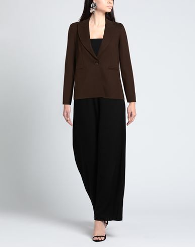 Woman Blazer Chocolate brown Size XXL Viscose, Polyamide, Elastane