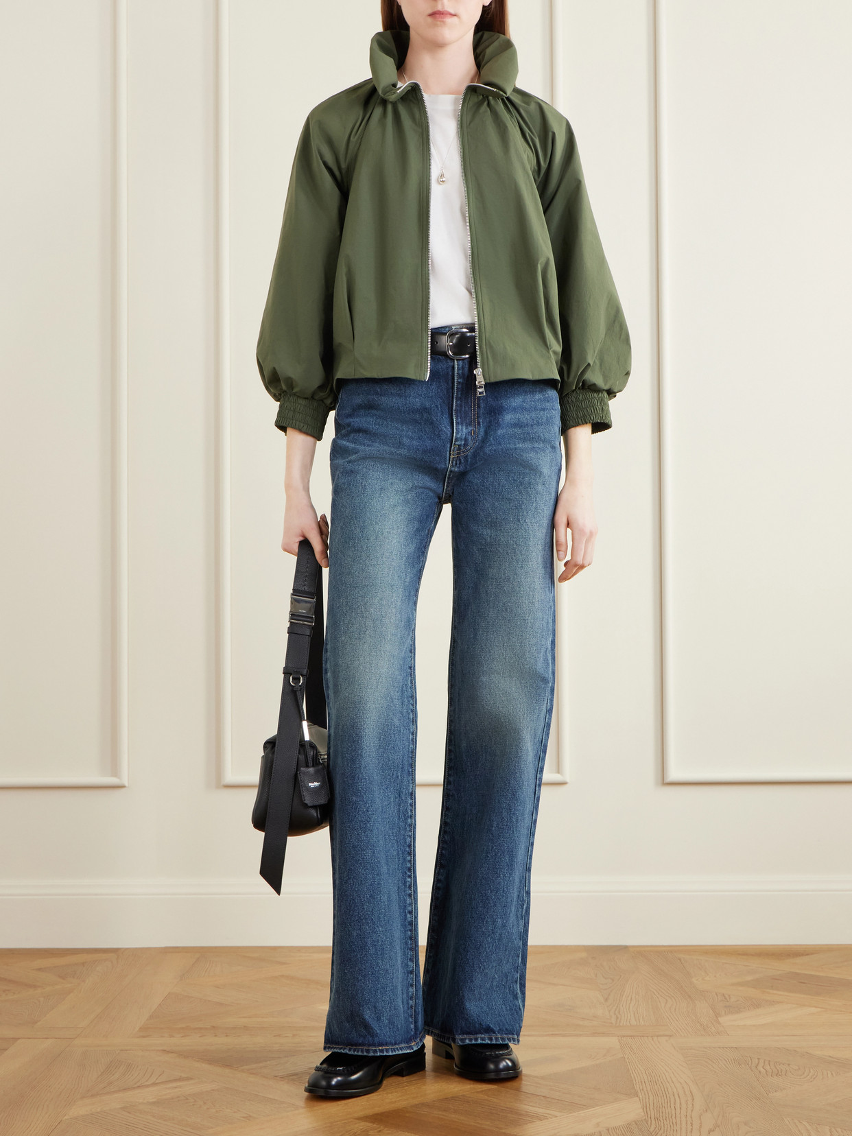 Circe Faille Bomber Jacket - Green