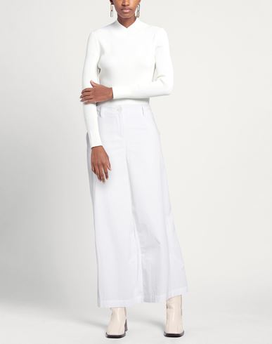 Woman Pants White Size 4 Cotton, Polyamide, Elastane