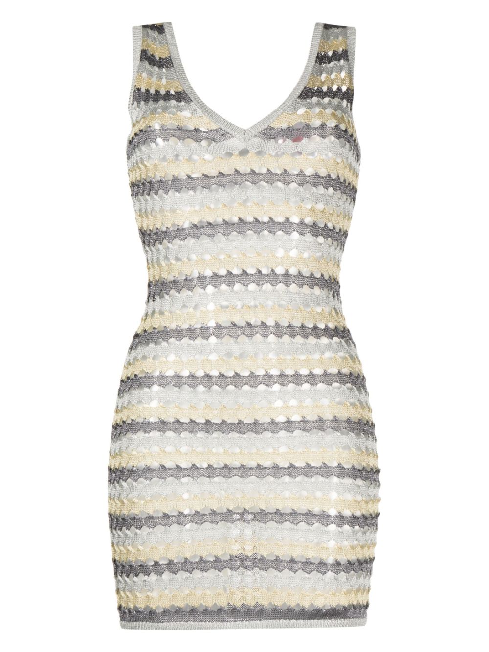 Tricot-knit mini dress - Silver