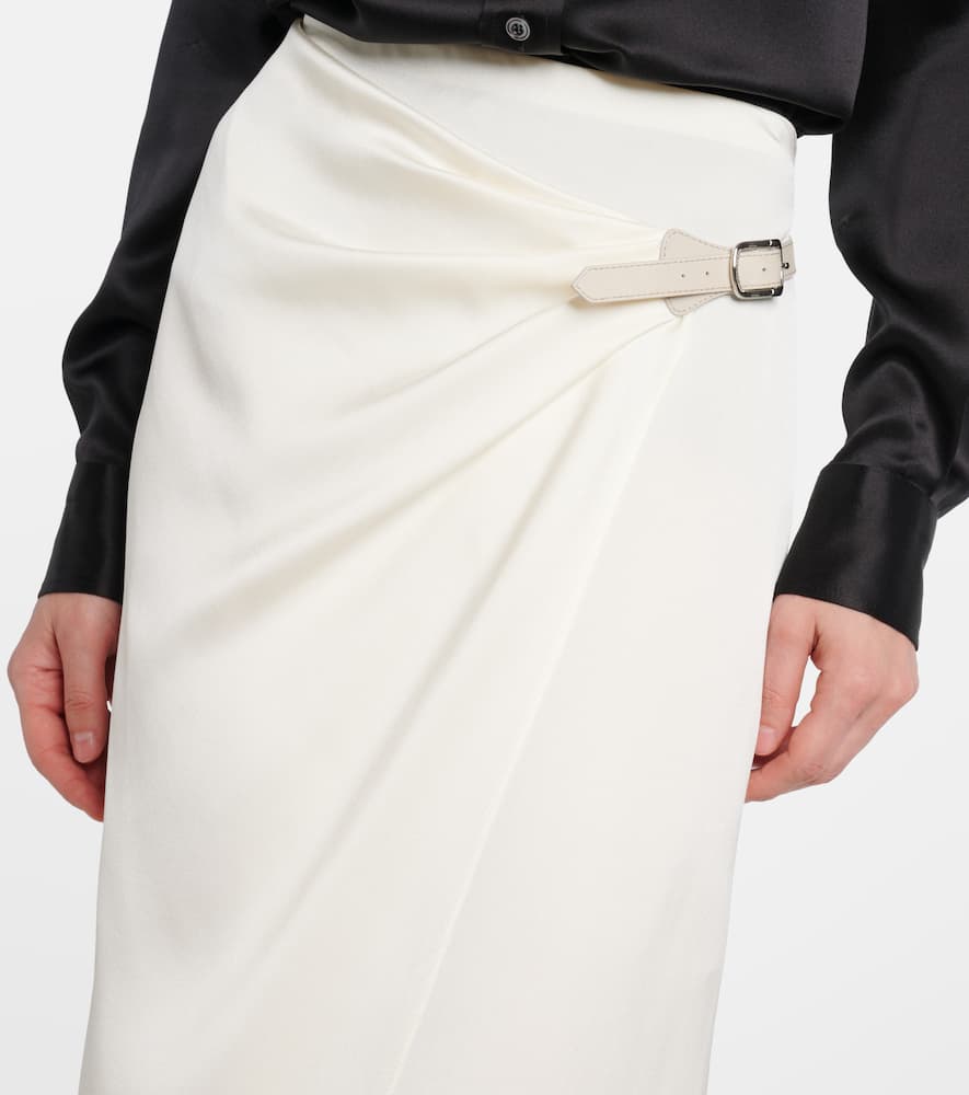 Silk satin wrap skirt