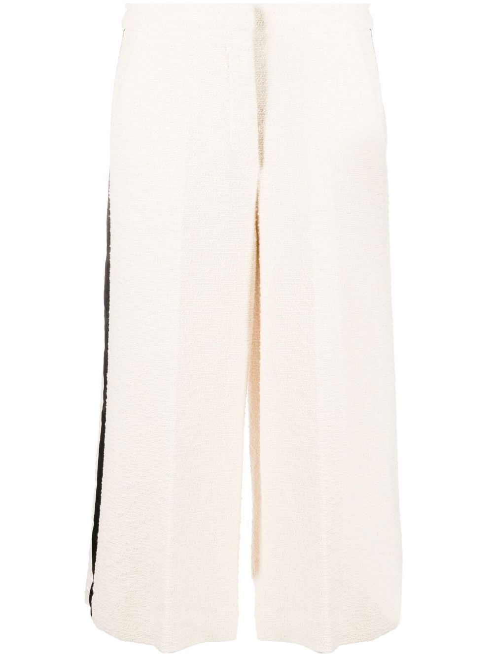 High-waisted cropped trousers - Neutrals