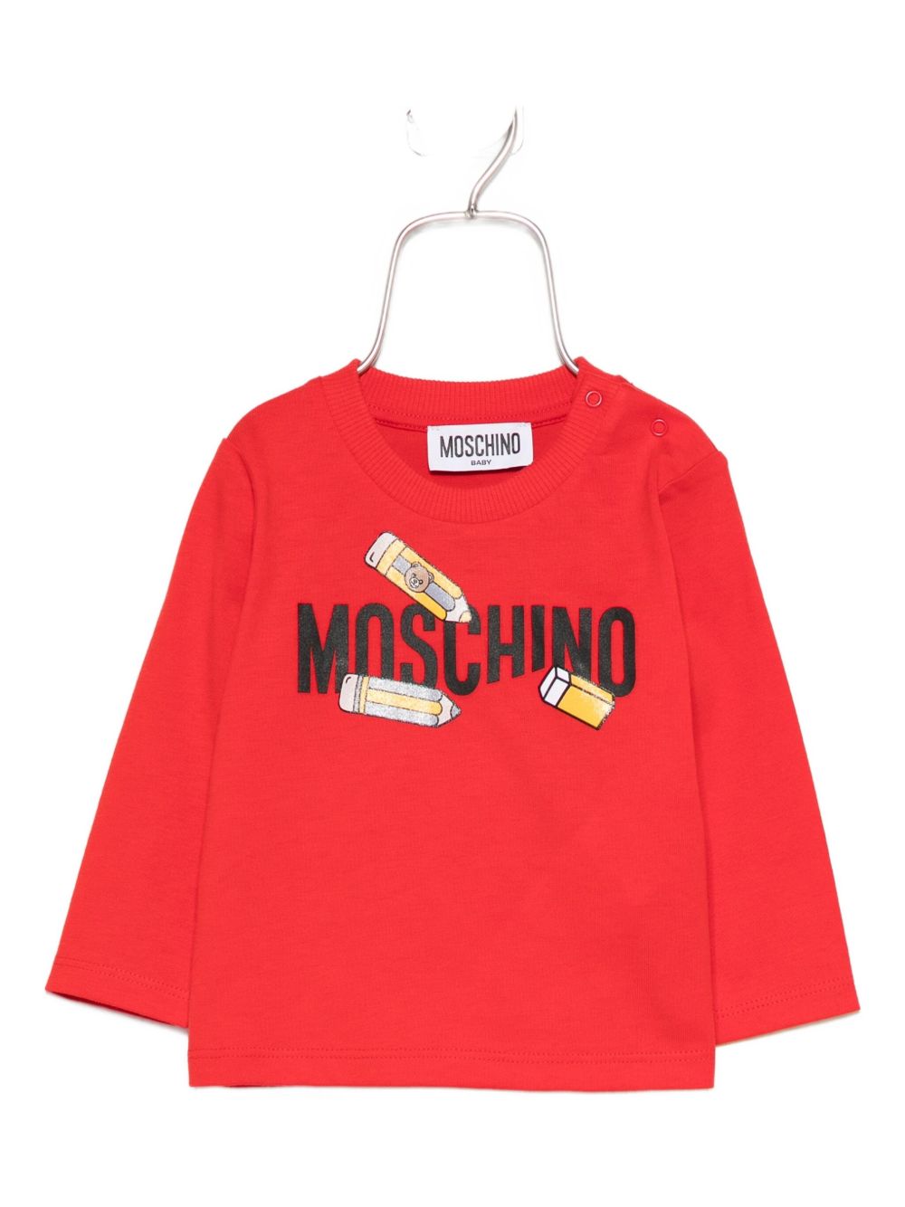 Pencil-print long-sleeve sweatshirt - Red
