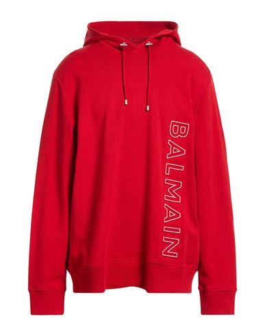 Man Sweatshirt Red Size XL Cotton