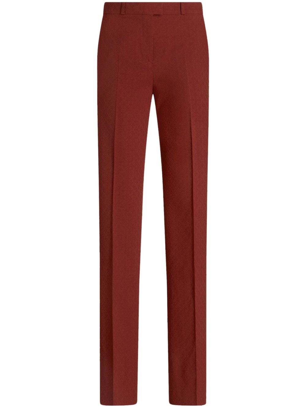Jacquard straight-leg tailored trousers