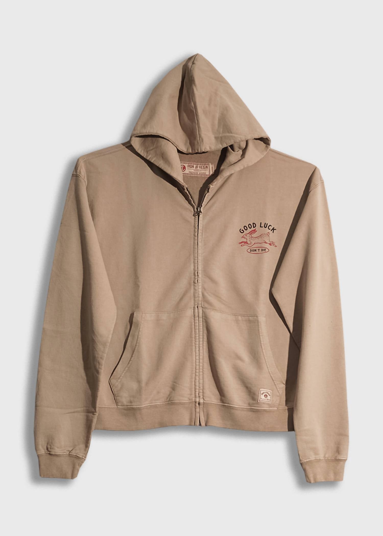 Men's Good Luck Zip Hoodie In Tan