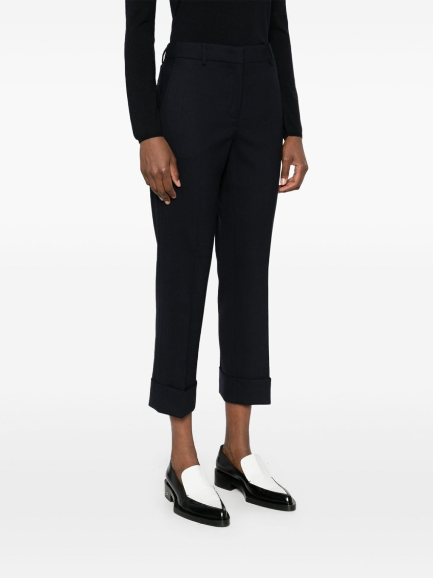 Navy Blue Cropped Trousers