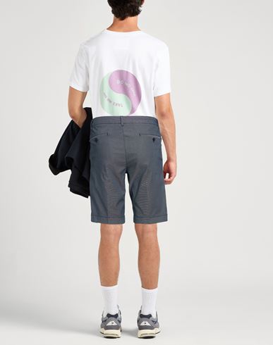Man Shorts & Bermuda Shorts Navy Size 34 Cotton, Polyester, Elastane