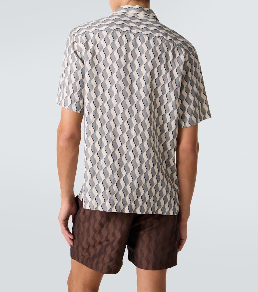 Roberto printed linen bowling shirt