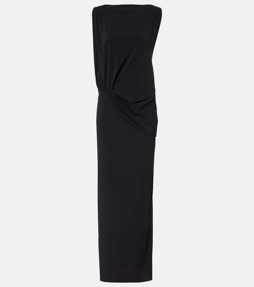 Peplo draped jersey maxi dress