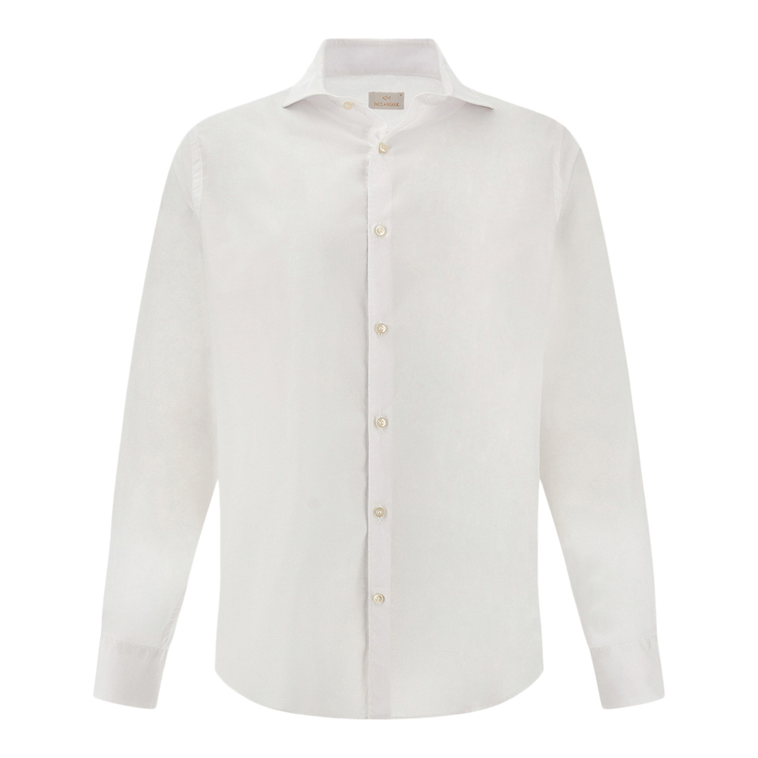 Garment‑dyed cotton voile shirt, Man, White