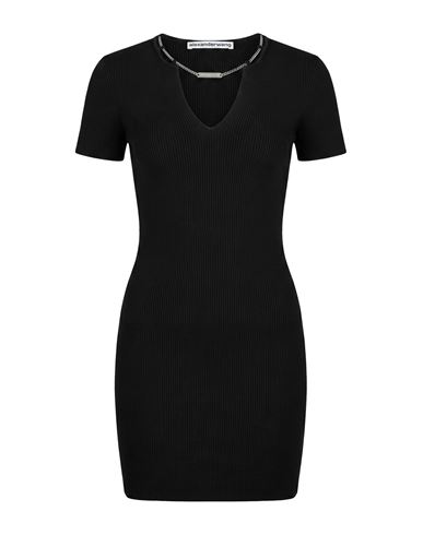 Woman Mini dress Black Size M Viscose, Polyamide, Elastane