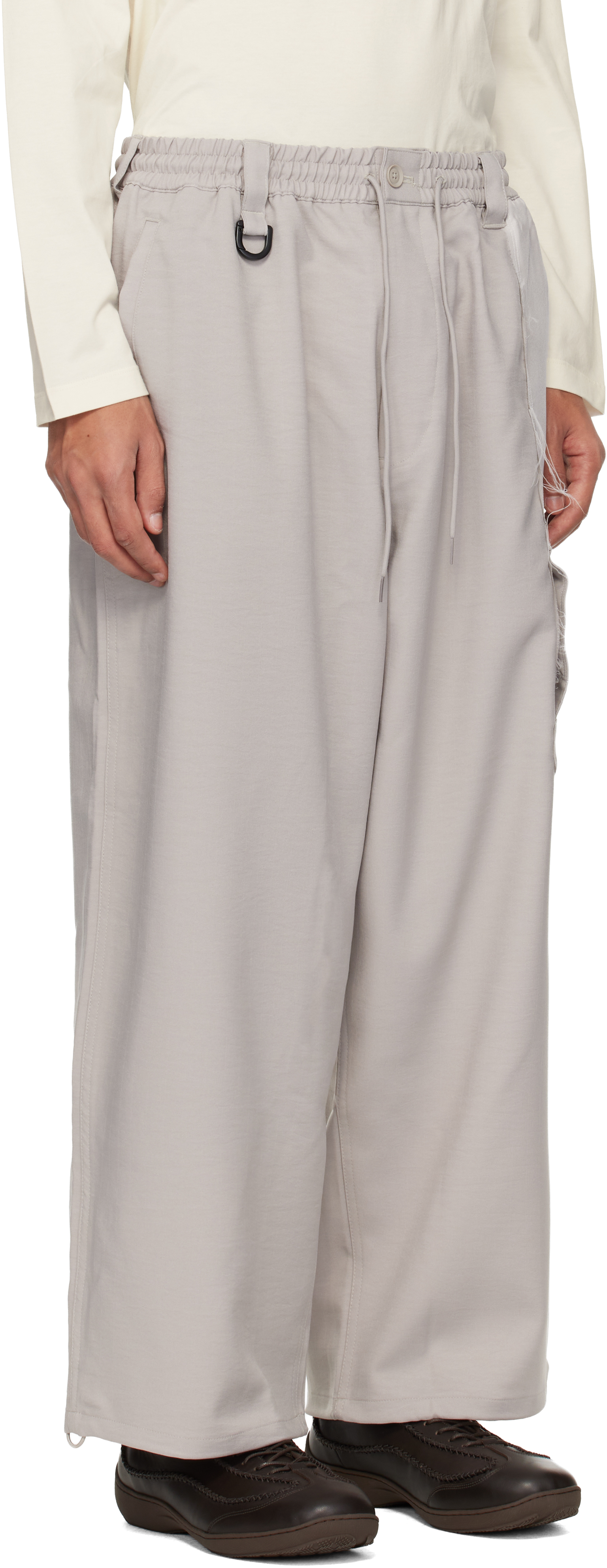 Beige Sport Uniform Straight Cargo Pants
