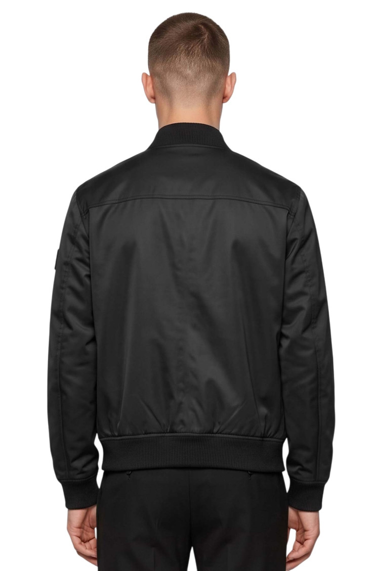 Black Zip Up Bomber Jacket
